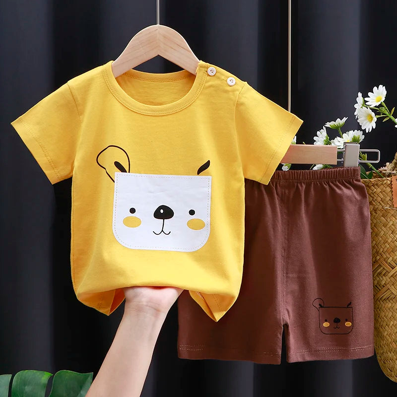 Kids Clothing Set Baby T-Shirt Shorts Summer Cotton Casual Outfit