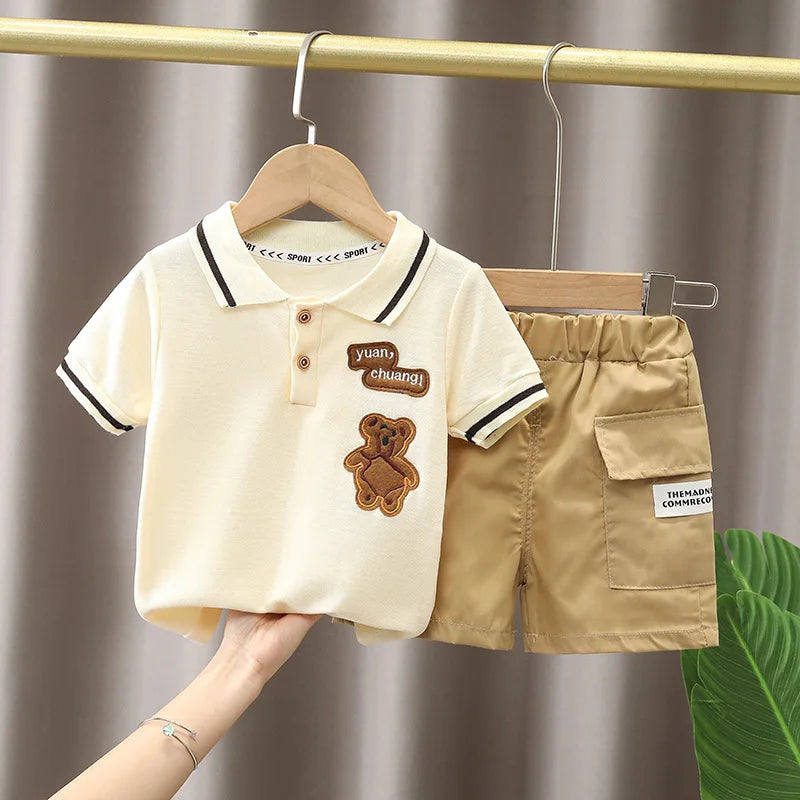 Baby Boy Summer Outfit Set T-shirt + Shorts Cute Cartoon Toddler Clothing Set