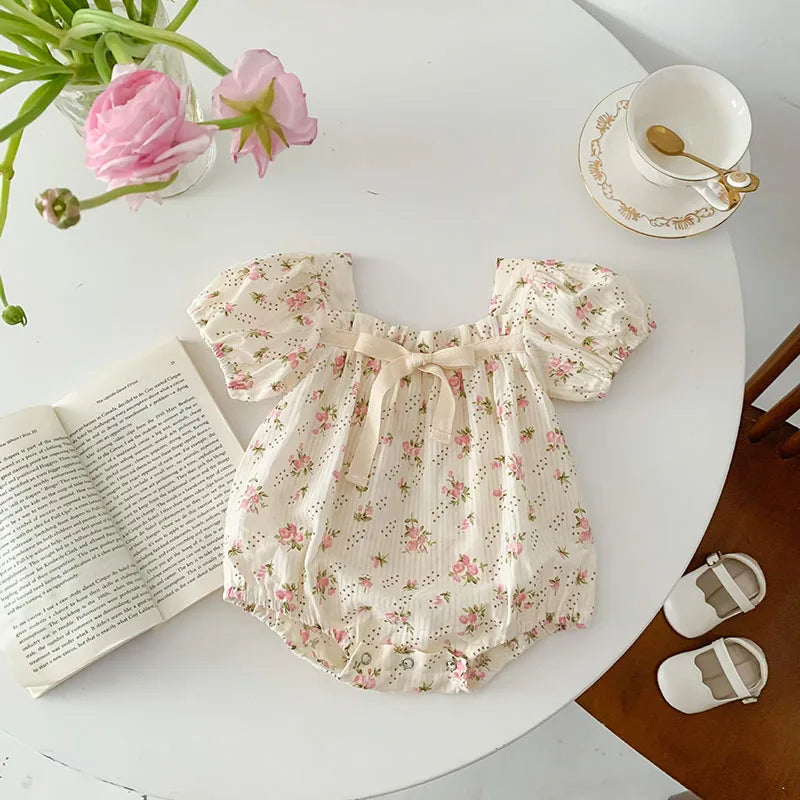 Baby Floral Romper Short Sleeve Sunsuit Jumpsuit 0–2Y