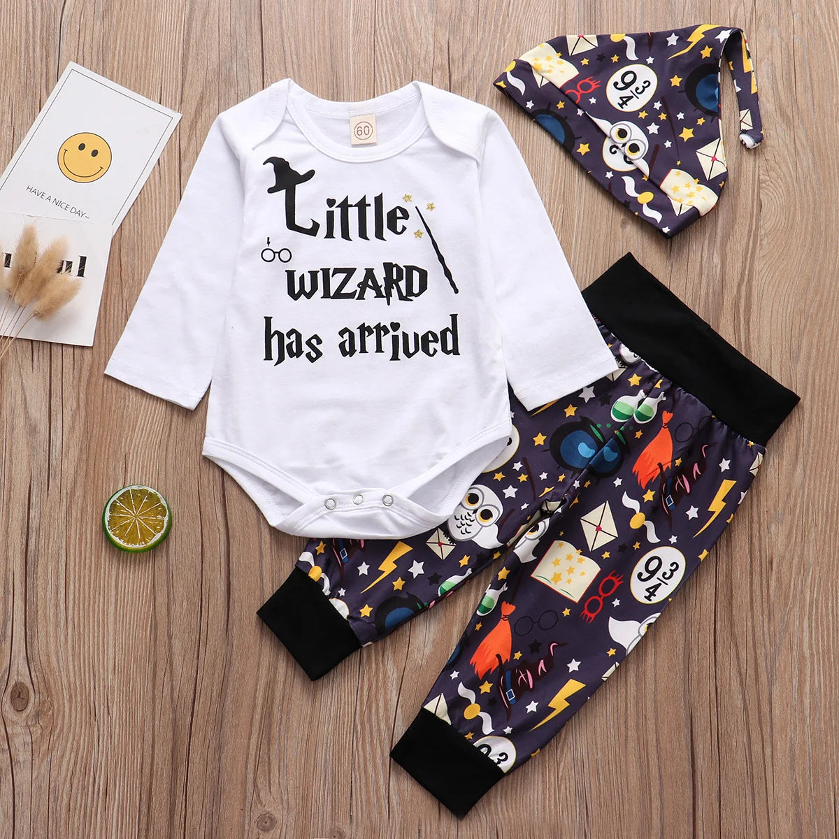 Newborn Baby Boy & Girl Summer Clothing Set 3PCS Romper Pants Hat / Toddler Outfit