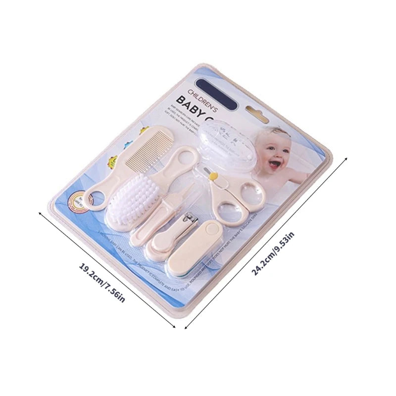 7 Piece Baby Grooming Kit Newborn Infant Brush Comb Toothbrush Nail Clippers