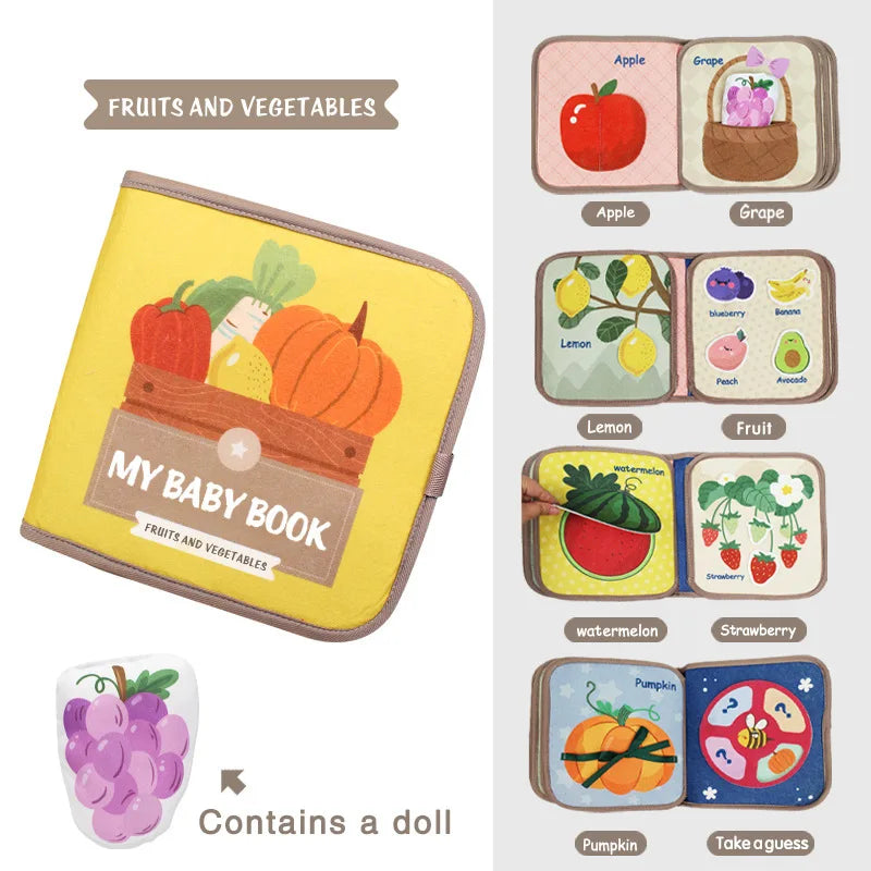 Montessori Busy Book Baby Early Education Puzzle Sensory Fabric Toy