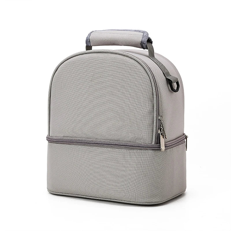 Fashion Insulated Double-Layer Mommy Bag Large Capacity Travel Handbag
