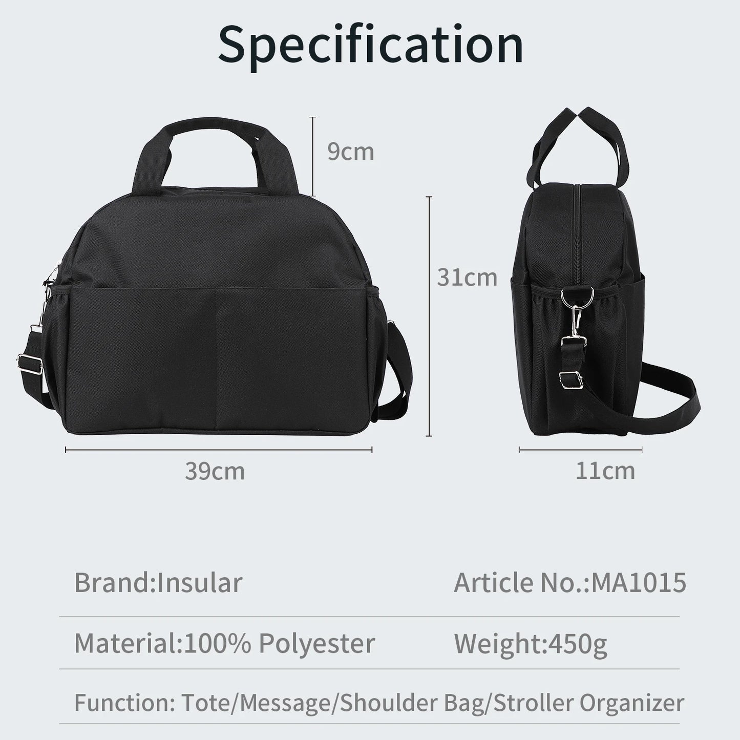 INSULAR Waterproof Stroller Hanging Mommy Bag Large Capacity