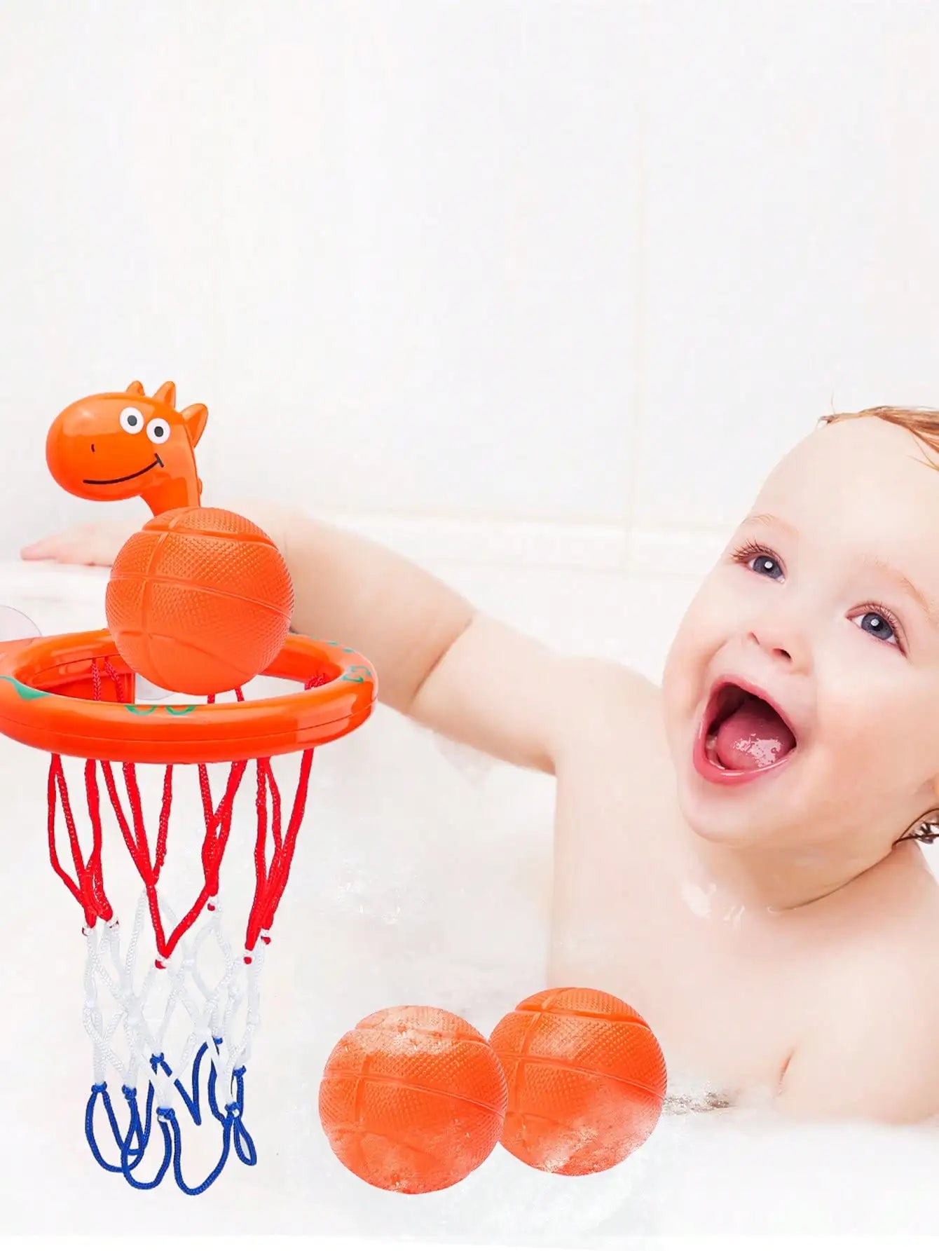 Baby Bath Toy Toddler Basketball Hoop Water Dinosaur Bathtub Play Set