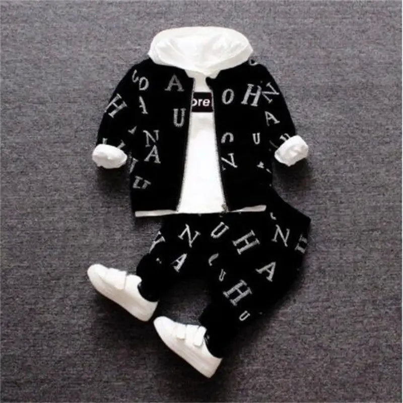 Baby Boys Clothing Set Jacket Pants 3PCS Spring Autumn Winter Toddler Outfit