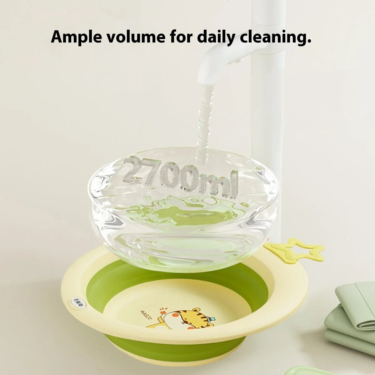 3-Pack Portable Baby Face Basins Foldable Hanging Handle