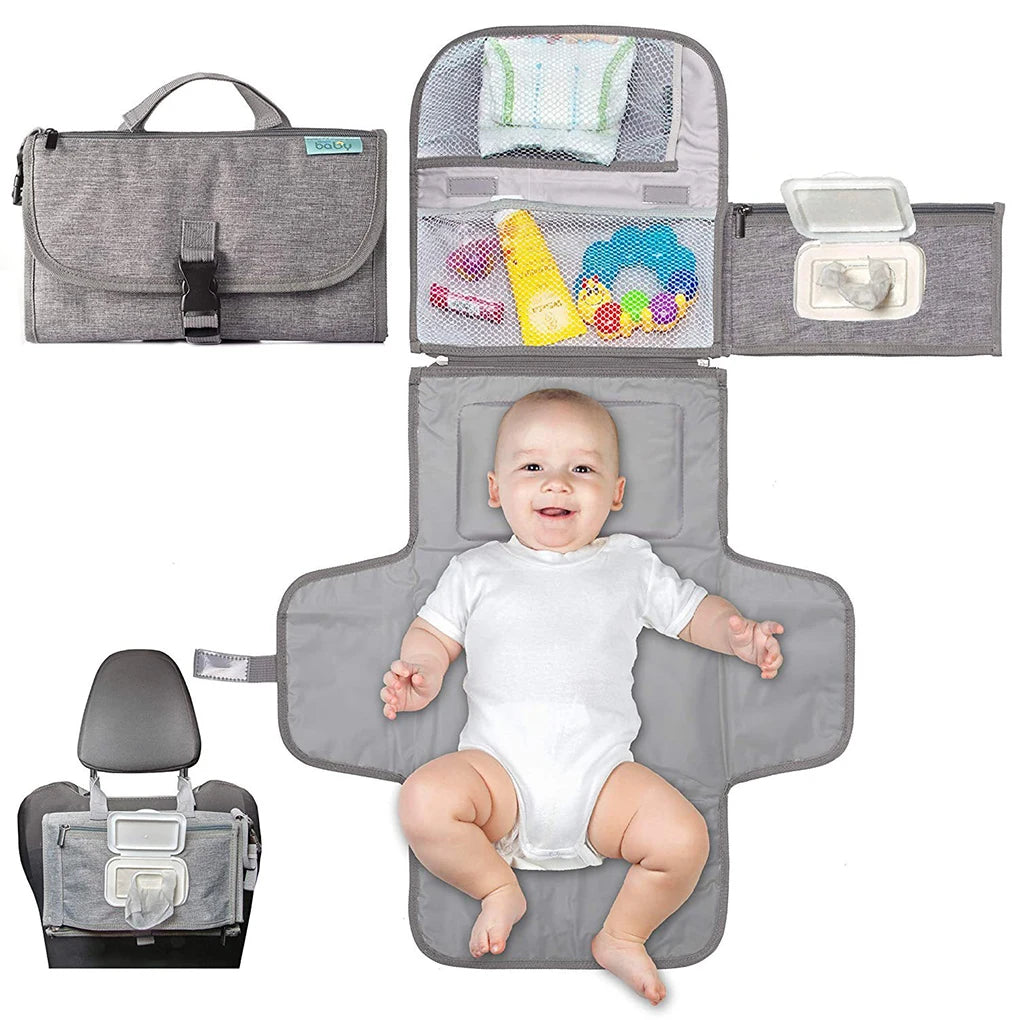 3-in-1 Portable Baby Diaper Changing Pad Waterproof Travel Bag