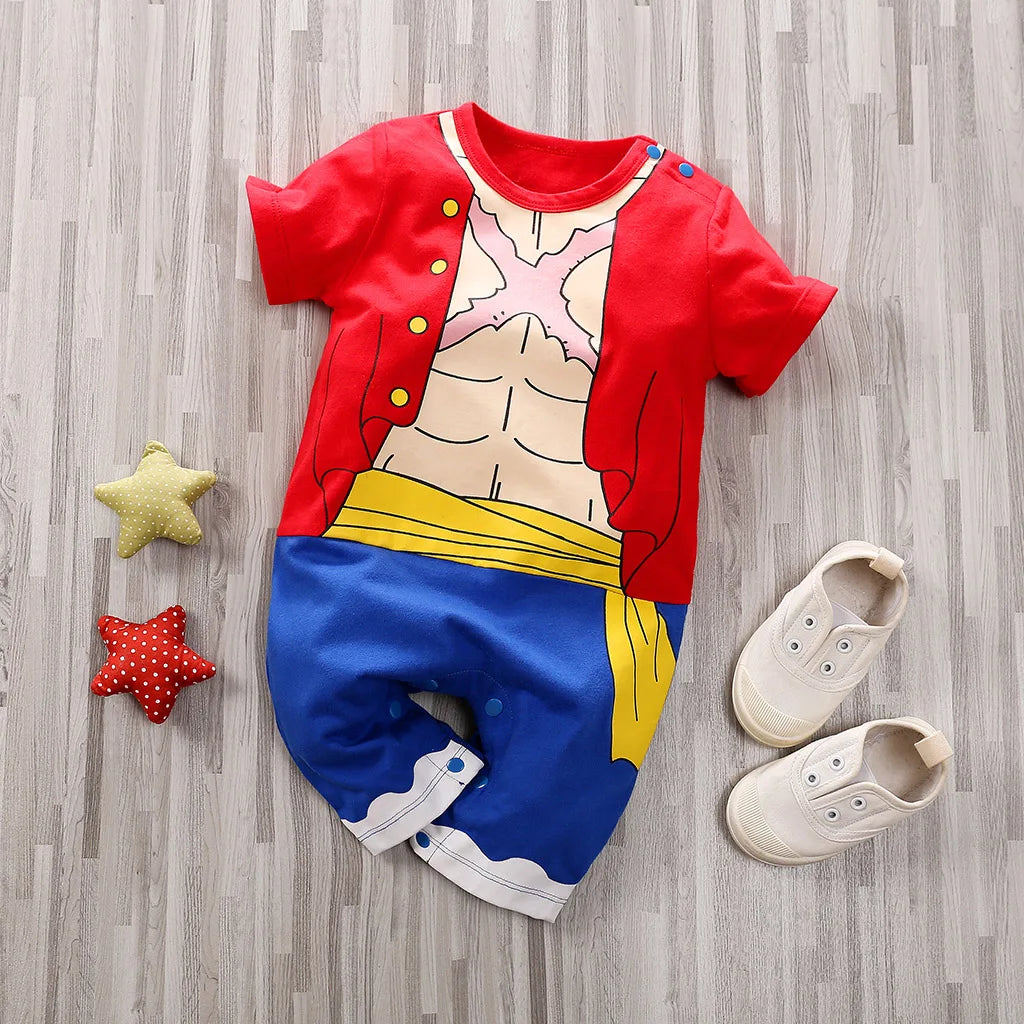 Newborn Anime Cotton Jumpsuit Soft Summer Short Sleeve Baby Romper 0-18 Months