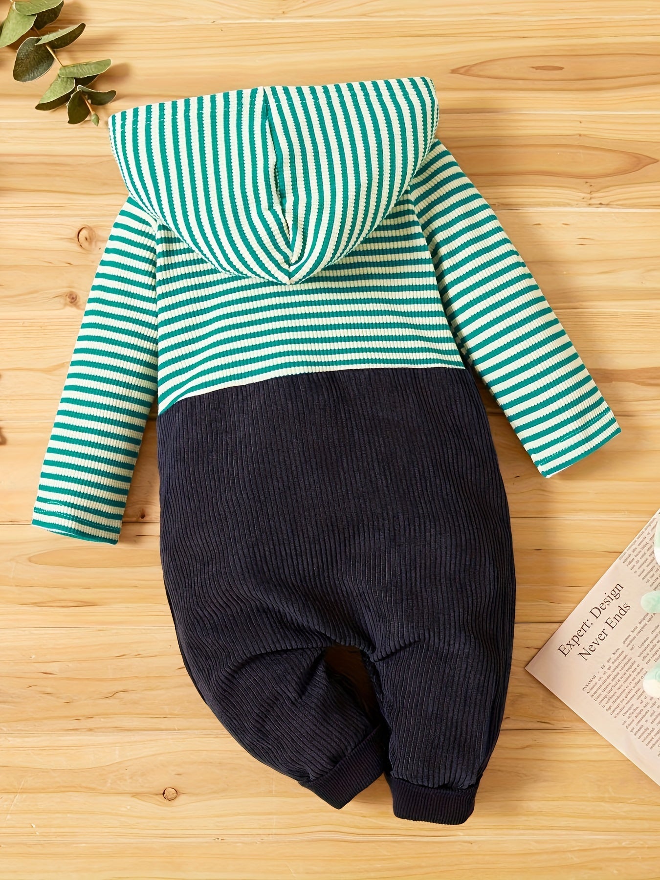 Baby Ribbed Hoodie Romper Long Sleeve Soft Fall Winter Outfit