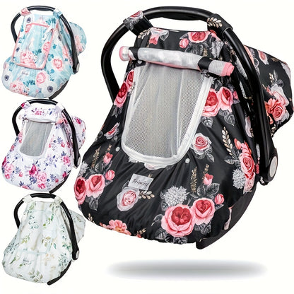 3-in-1 Minky Baby Car Seat Cover Winter with Storage Bag