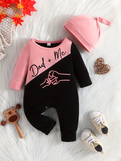 Baby Boy Color Block Hoodie & Trousers Set Daddy & Me Print