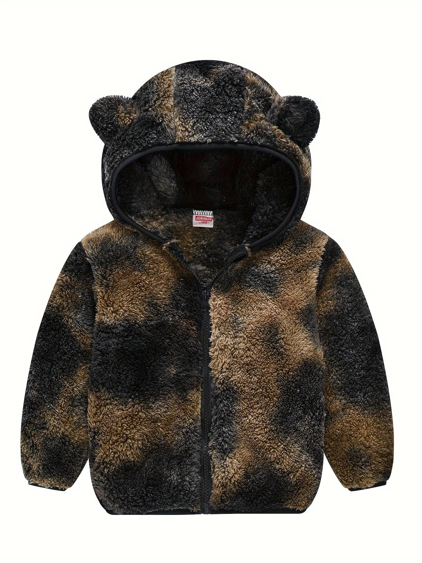 Hooded Plush Coat for Baby Boys