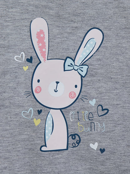 3 Pcs Baby Girl Cartoon Print Sweatshirt Rabbit Unicorn Kitten