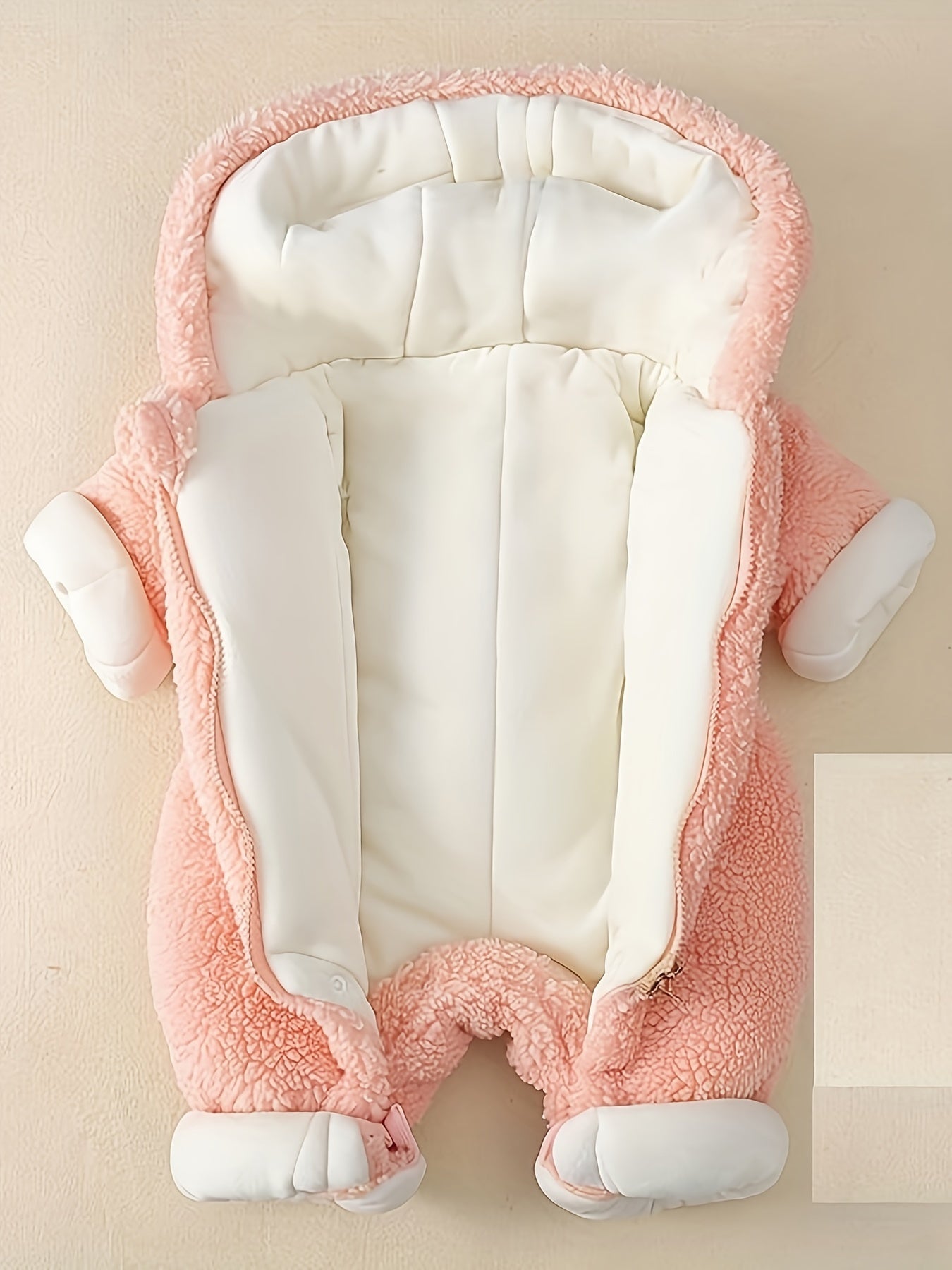 Baby Winter Hooded Jumpsuit Bear Decor Newborn Warm Clothes for Boys & Girls
