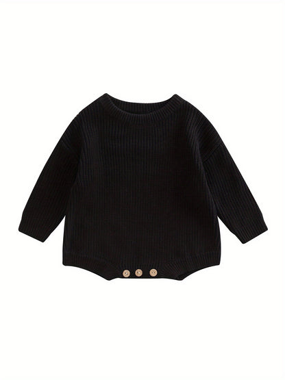 0-2 Years Baby Cotton Sweater Romper Soft Knitted Long Sleeve Bodysuit