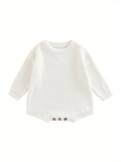 0-2 Years Baby Cotton Sweater Romper Soft Knitted Long Sleeve Bodysuit