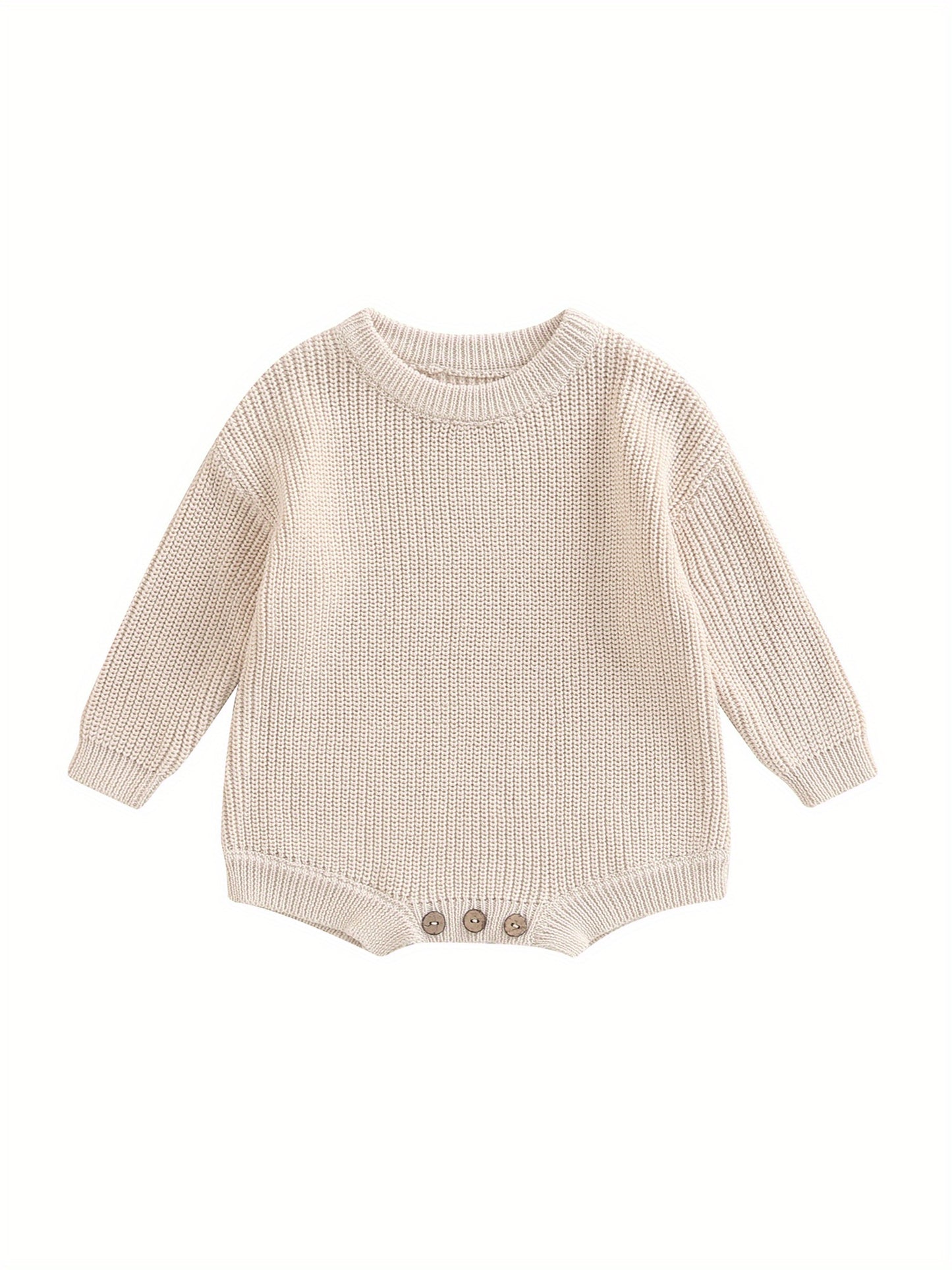 0-2 Years Baby Cotton Sweater Romper Soft Knitted Long Sleeve Bodysuit