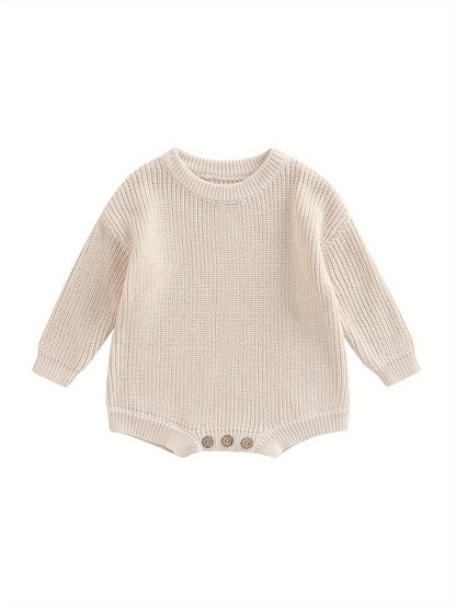 0-2 Years Baby Cotton Sweater Romper Soft Knitted Long Sleeve Bodysuit