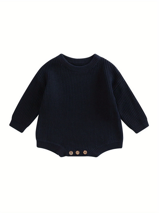 0-2 Years Baby Cotton Sweater Romper Soft Knitted Long Sleeve Bodysuit