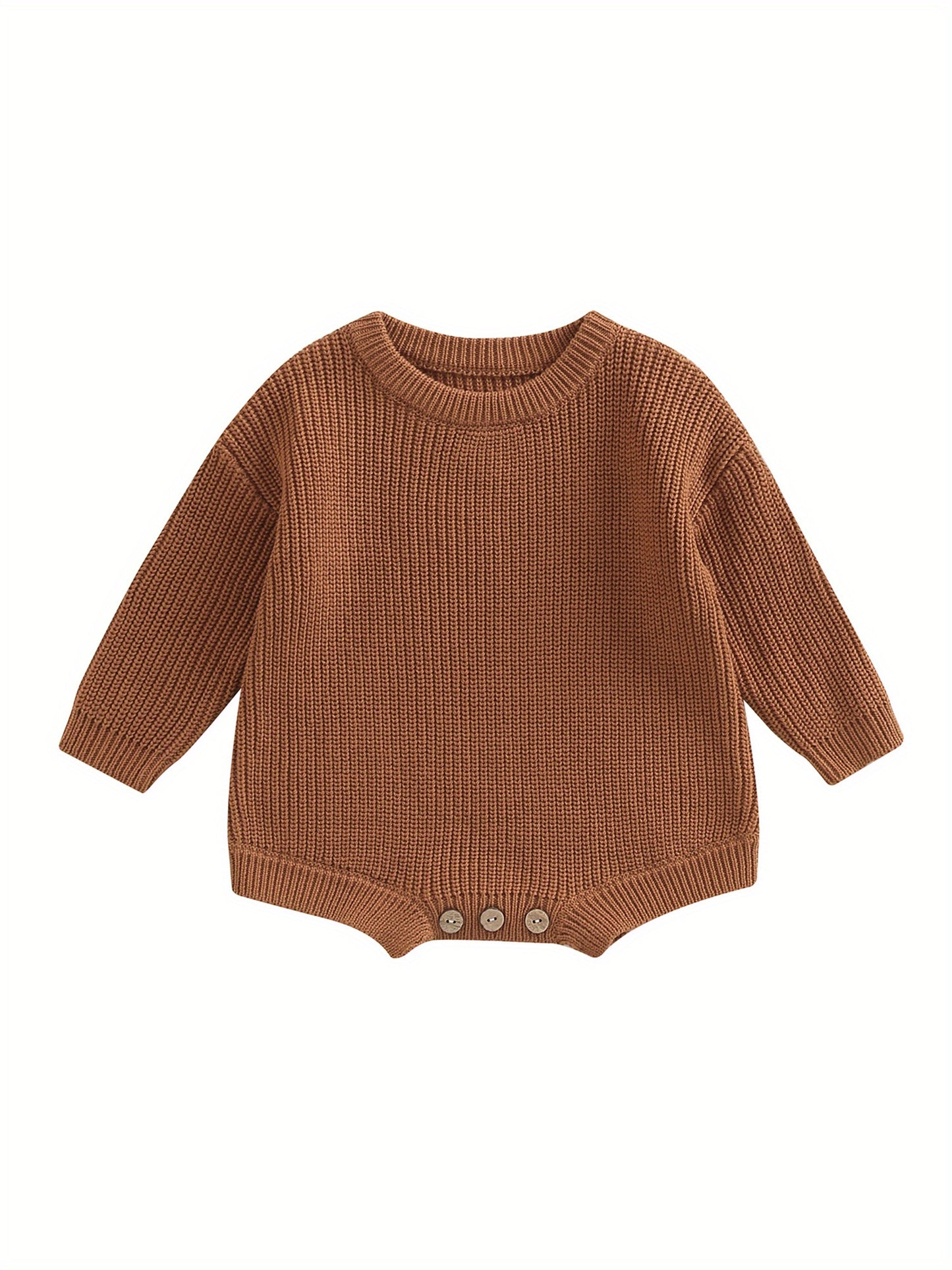 0-2 Years Baby Cotton Sweater Romper Soft Knitted Long Sleeve Bodysuit