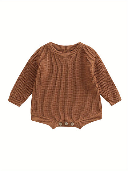 0-2 Years Baby Cotton Sweater Romper Soft Knitted Long Sleeve Bodysuit