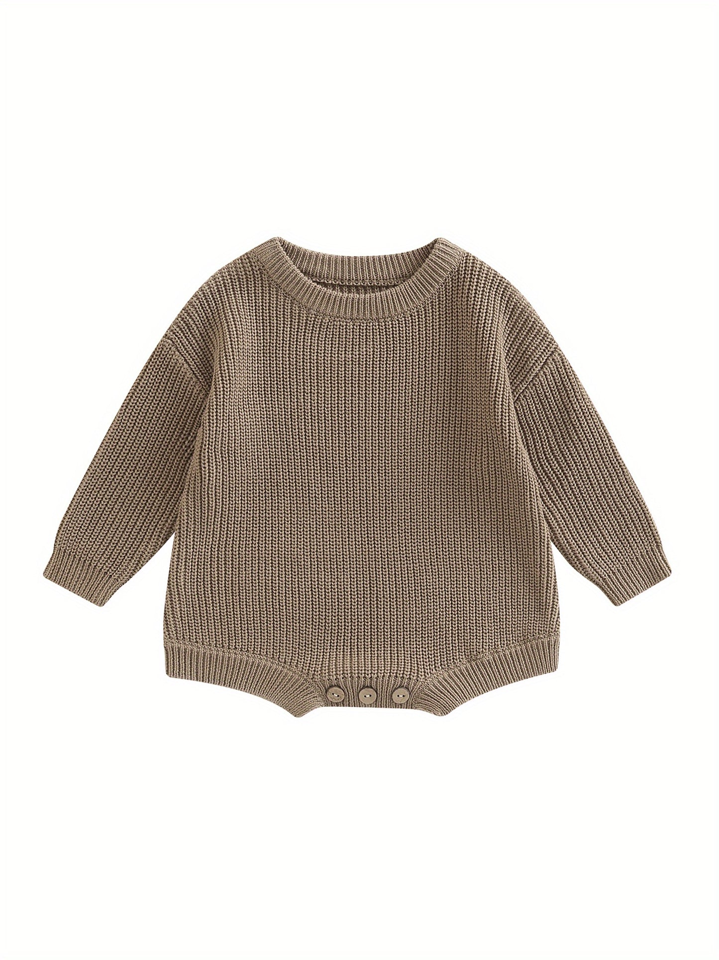 0-2 Years Baby Cotton Sweater Romper Soft Knitted Long Sleeve Bodysuit