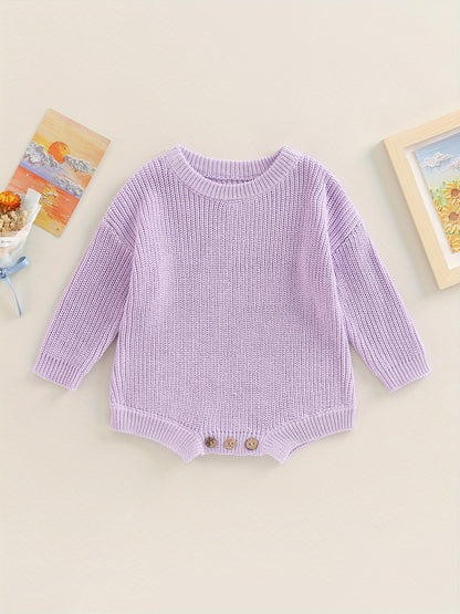 0-2 Years Baby Cotton Sweater Romper Soft Knitted Long Sleeve Bodysuit