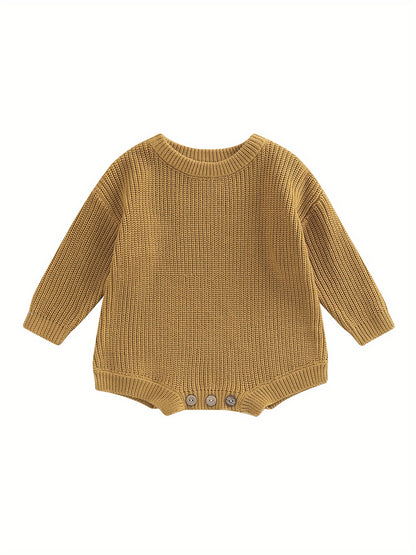 0-2 Years Baby Cotton Sweater Romper Soft Knitted Long Sleeve Bodysuit