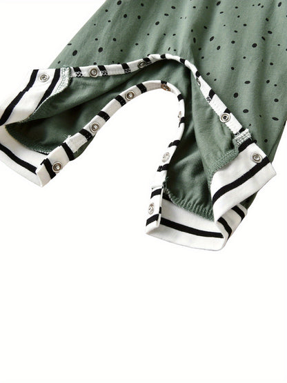 Baby Bear-Themed Cotton Romper Hooded Jumpsuit Long Sleeve Easy-Button Fall/Winter Outfit