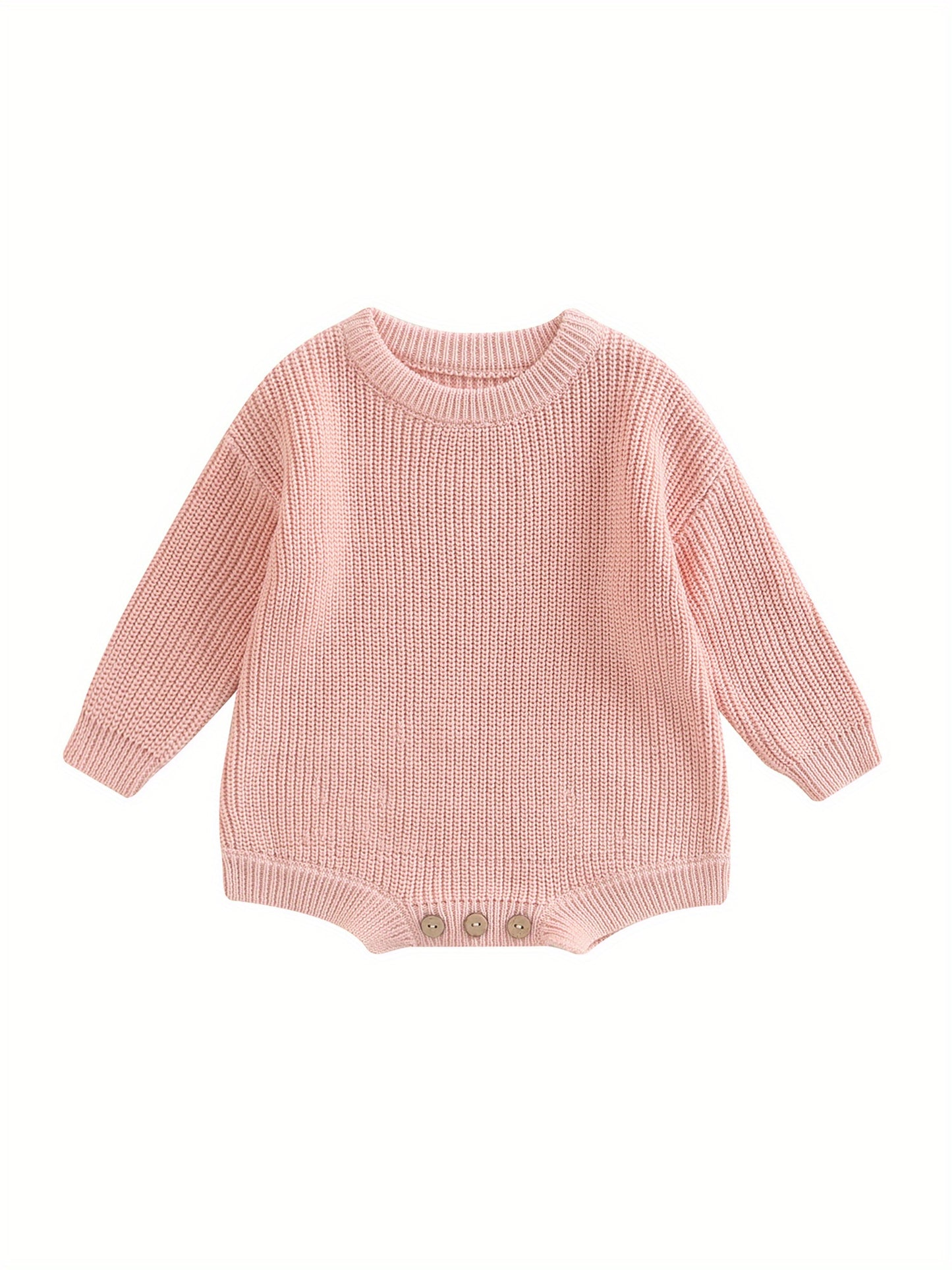 0-2 Years Baby Cotton Sweater Romper Soft Knitted Long Sleeve Bodysuit