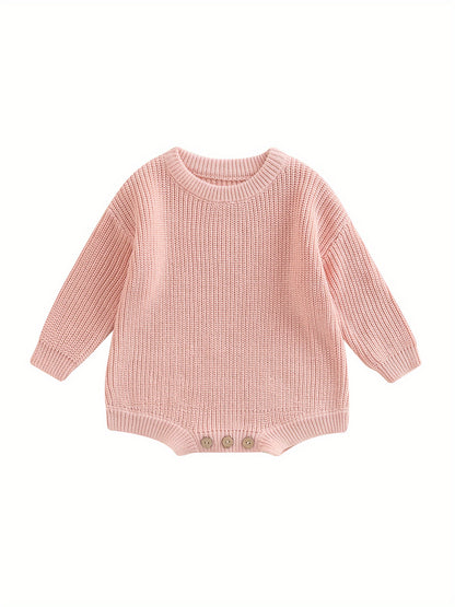 0-2 Years Baby Cotton Sweater Romper Soft Knitted Long Sleeve Bodysuit