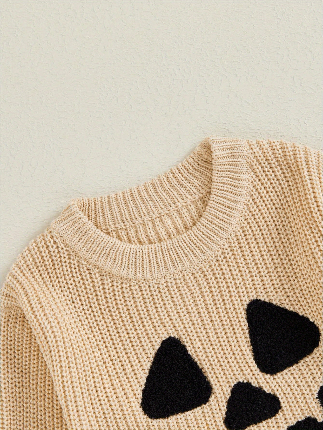 Baby Halloween Sweater Romper Pumpkin Embroidery Knit Jumpsuit