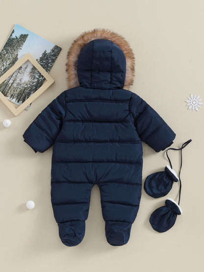 Baby Winter Snowsuit Hooded Puffer Romper Warm Footie Jacket