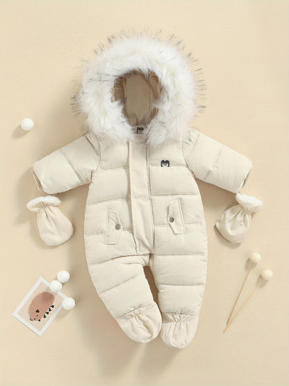 Baby Winter Snowsuit Hooded Puffer Romper Warm Footie Jacket