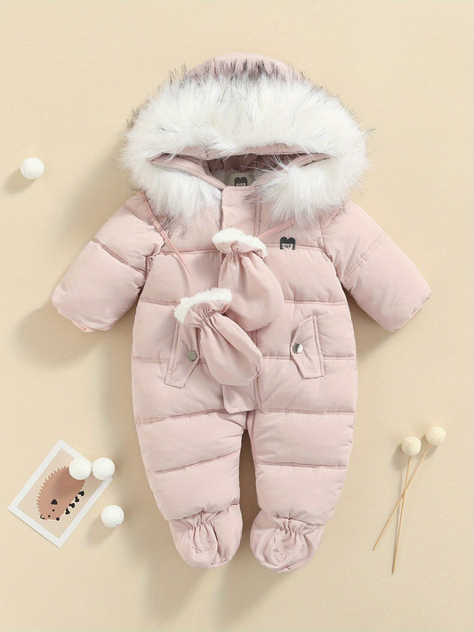 Baby Winter Snowsuit Hooded Puffer Romper Warm Footie Jacket