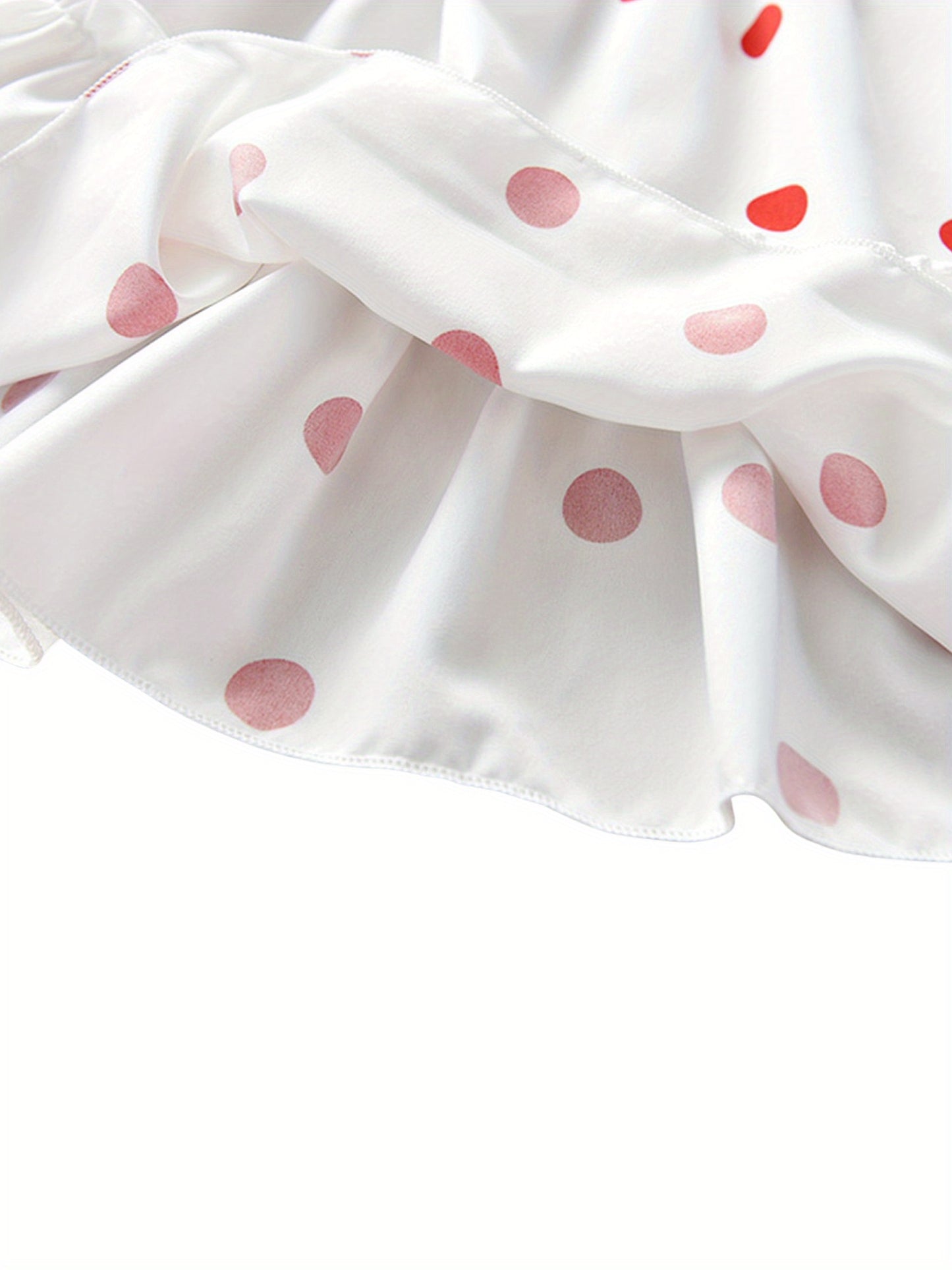 Baby & Toddler Girl Cotton Polka Dot Dress Short Sleeve Ruffled Hem Summer Dress