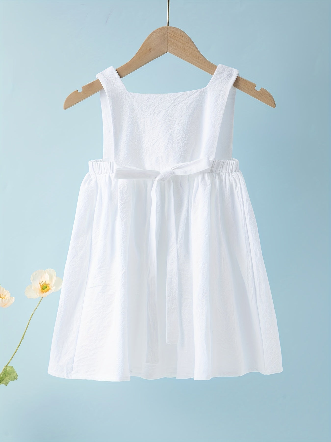 Baby Girl Cami Dress Button Accent Pleated Lightweight Summer Dress