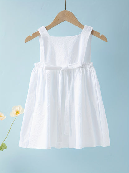 Baby Girl Cami Dress Button Accent Pleated Lightweight Summer Dress