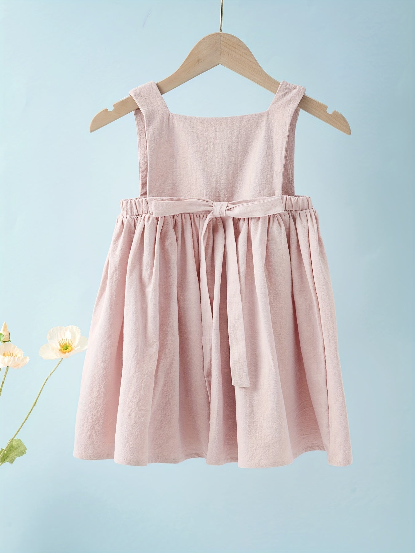 Baby Girl Cami Dress Button Accent Pleated Lightweight Summer Dress