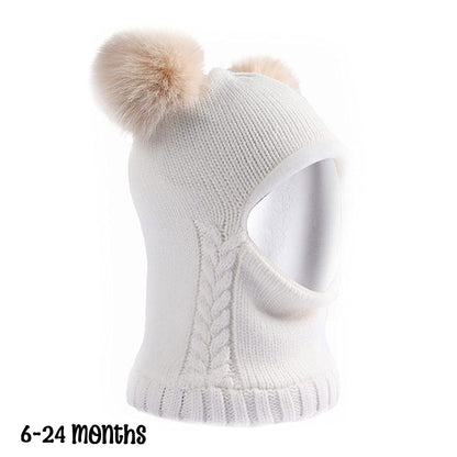 2 Pcs Baby Winter Beanie & Scarf Set Fleece Lined