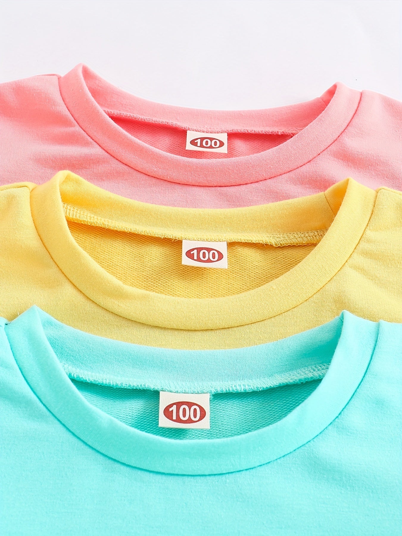 3 Pcs Baby Girl Cartoon Print Sweatshirt Rabbit Unicorn Kitten