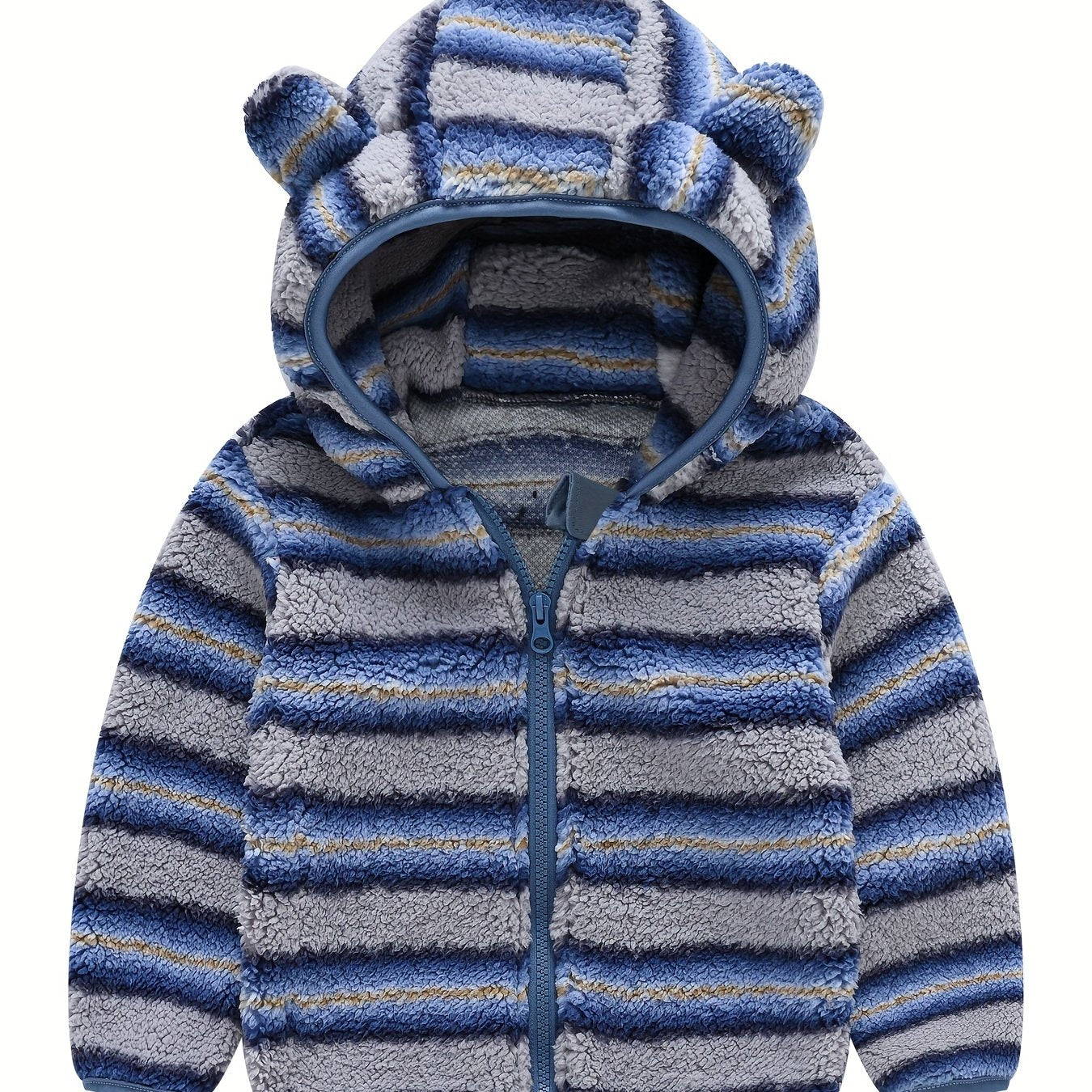 Hooded Plush Coat for Baby Boys