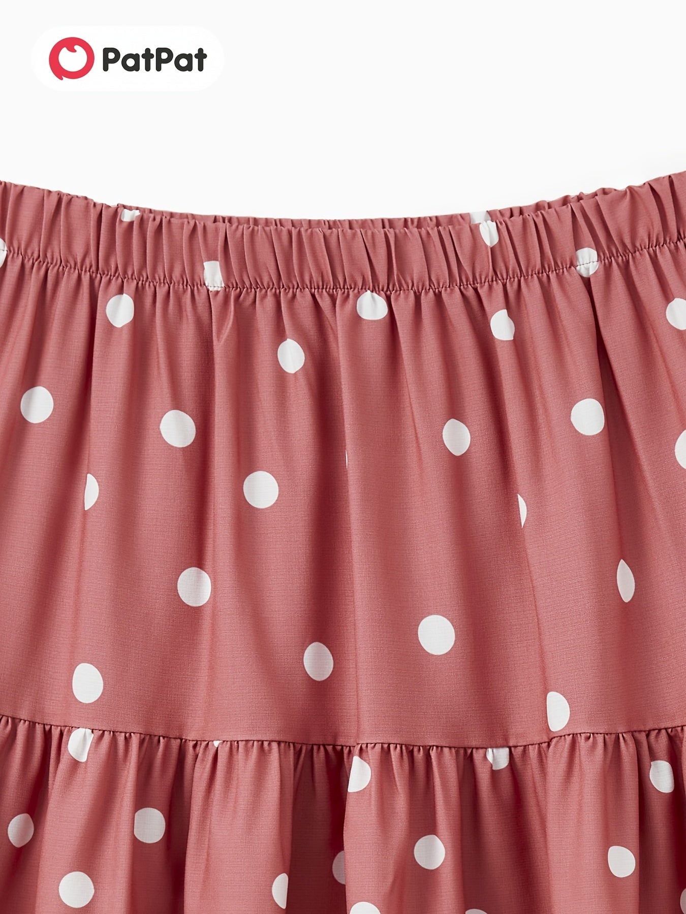 1/2 Pcs Family Coordinated Polka Dot Outfit Baby Girl Shirred Top & A-Line Skirt