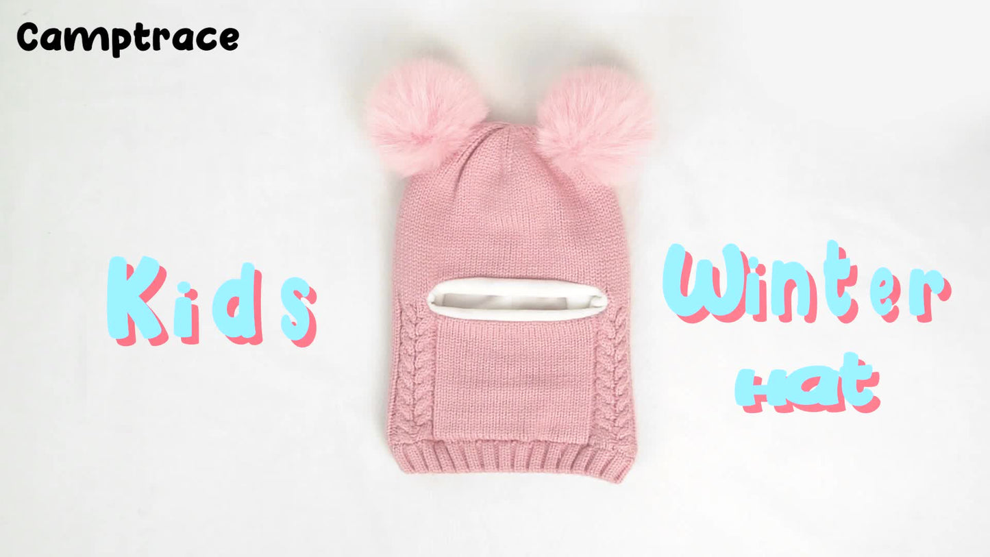 2 Pcs Baby Winter Beanie & Scarf Set Fleece Lined