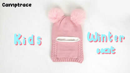 2 Pcs Baby Winter Beanie & Scarf Set Fleece Lined
