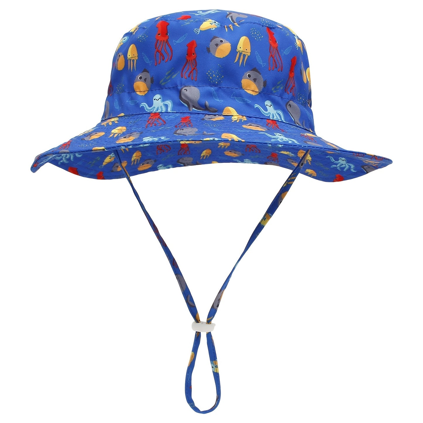Baby Bucket Hat Solid Color Animal Dinosaur Octopus Print Wide Brim Sunscreen