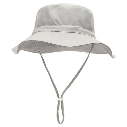 Baby Bucket Hat Solid Color Animal Dinosaur Octopus Print Wide Brim Sunscreen