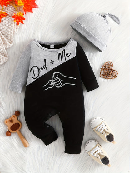 Baby Boy Color Block Hoodie & Trousers Set Daddy & Me Print