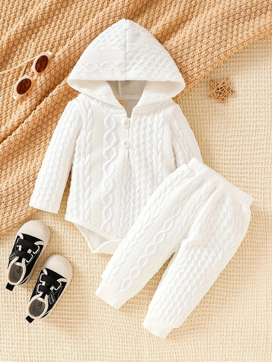 Toddler Baby Hoodie Romper & Pants Set 2 Piece Fall Winter Outfit